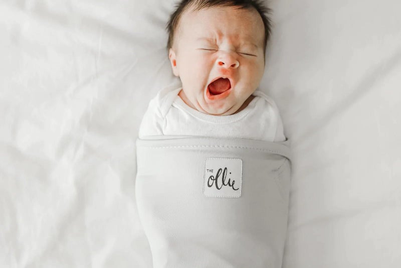 The Ollie Swaddle - Helps to Reduce The Moro (Startle) Reflex - Made from a Custom Designed Moisture-Wicking Material (Stone) - Image 3